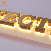Lettres 3D rétroéclairées en acier inoxydable brossé or rose sur mesure avec base en acrylique pour enseigne de salon de beauté, enseigne de centre de médecine esthétique