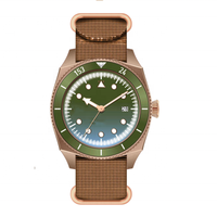 Skx 007 bronze quartz montre de plongée pour les hommes avec sangle en nylon Cusn8 bronze lumineux hommes montre pour vente