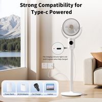 Ventilateur de sol électrique à prix de gros, 4 modes réglables, sur pied ou de table, USB, avec minuterie 9h, portable, à circulation d'air, avec télécommande