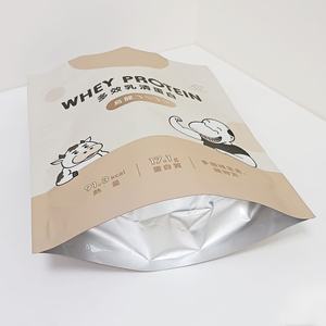 Meilleures ventes de pochette debout à fond carré étanche à l'humidité avec fermeture à glissière en matériau laminé sac d'emballage vide pour protéines de lactosérum - Product Image 3