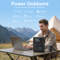 Station d'alimentation portable 300W, batterie LiFePO4 240Wh, 75000mAh, charge rapide double USB-C PD 280W, entrée solaire MPPT, batterie externe pour extérieur