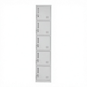 Customized Steel Vertical Staff Locker with Key Lock Eco-Friendly 4-Door Weatherproof Knocked-down Structure Wardrobe - Product Image 2