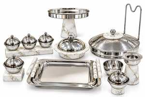 Ensemble de réchauds en acier inoxydable de qualité supérieure avec bac à eau, plateau alimentaire et couvercle pour service de buffet et traiteur - Product Image 5