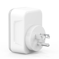 Adaptor Perjalanan Portabel EU dengan Pengisi Daya USB dan USB-C PD 3 Port USB, Adaptor Daya Tipe C US ke EU, Konverter Steker Universal