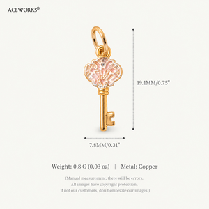 Abalorios de Estilo Rococó Rosa para Decoración de Habitaciones |   Colgantes de latón chapado en oro de 18K con esmalte rosa vintage, con diseños de ballet, llave, tetera y abanico, para fabricación de joyas DIY - Product Image 6