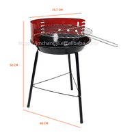 Barbecue au charbon de bois moderne en acier, finition émail porcelaine, grille de cuisson chromée, hauteur réglable pour 3 à 5 personnes, extérieur