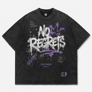 เสื้อยืดสีดำลายกราฟฟิตี <span class=keywords><strong>No</strong></span> <span class=keywords><strong>Regrets</strong></span> - Product Image 1