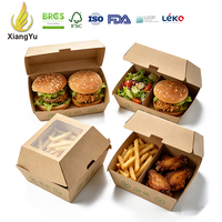Boîte à combo de restauration rapide Xiangyu en carton kraft pour hamburgers, poulet frit, frites, salades et offres repas en restaurant