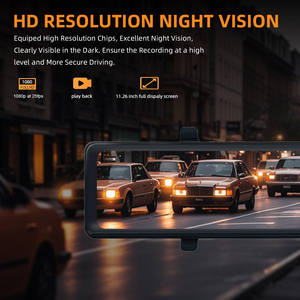 Populaire 11.26 pouces Dash Cam 4K 2160P voiture Dvr Carplay Android Auto Stream voiture rétroviseur GPS WIF | Radio FM AUX - Product Image 4