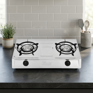 Estufa de gas con quemador de hierro fundido, control de perillas de acero inoxidable, encendido piezoeléctrico, para uso doméstico - Product Image 2