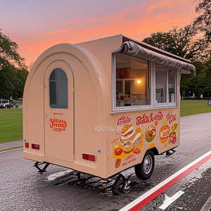 Camionnette de service rapide en fibre de verre, style rond, pour la vente de glaces et hot-dogs, avec fenêtre de service commerciale, remorque alimentaire - Product Image 4