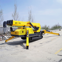 Grue araignée sur chenilles de 8 tonnes avec plateforme de travail, élévateur araignée stable pour la maintenance et la réparation des réseaux électriques Minigrue HW-800