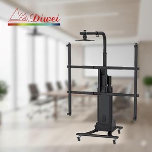 Carrito de Presentación Negro con Control Remoto, Capacidad de 50 kg, Altura Ajustable, Compatible con Pizarra Blanca, Rotación de Proyector de 360° - Product Image 3