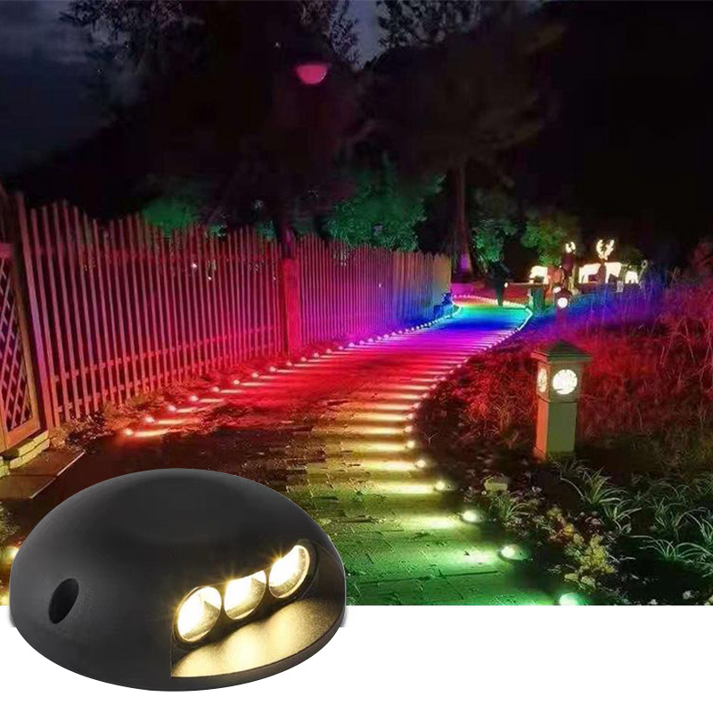 Аутентичный литой алюминиевый круглый RGB Цвет ip65 камни светодиодный Путь Шаг Света уличный мини точечный свет