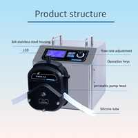Pompe péristaltique multi-canaux de haute précision Ditron WG600-1F+YZ35 en acier inoxydable 304, débit de 12 L/min, pour liquides de qualité alimentaire