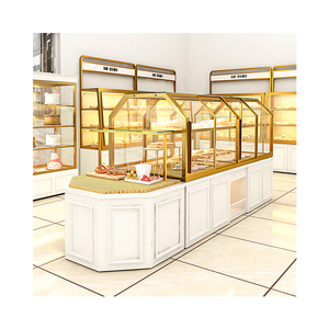 Kainice Customized Entire store cake bakery case display cabinet wood frame cake stand display set for dessert shop