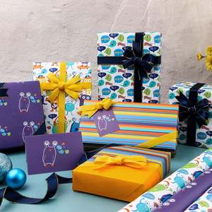 Venta al por mayor de papel tisú desechable recubierto de silicona 80g cumpleaños arte papel tisú 43*300cm regalo de lujo embalaje personalizado rollo de papel de regalo - Product Image 4