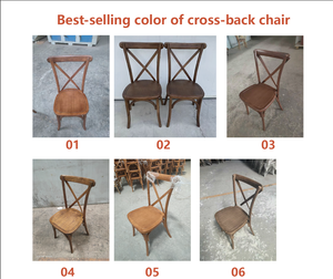 Silla de Madera con Respaldo Cruzado al por Mayor, Silla de Comedor de Madera Maciza con Respaldo Cruzado para Bodas, Sala de Estar - Product Image 2