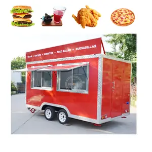 美国标准食品拖车，带点CE移动冰淇淋自动售货亭出售定制快餐车