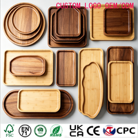 Houten dienblad op voorraad, op maat gemaakte houten dinerborden, fruit- en theebord, groentepresentatieplateau, brood- en dessertplateau, taartplateau.