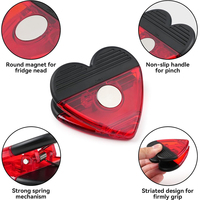 Pince magnétique en plastique personnalisée en forme de cœur, pince crocodile, aimant de réfrigérateur, clips pour sacs en papier, pour promotion de bureau et cadeaux