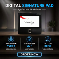 Tablette de capture de signature numérique avec identification par empreinte digitale, écran LCD couleur 7 pouces, interface USB, 1024 niveaux de pression pour ordinateur portable/de bureau