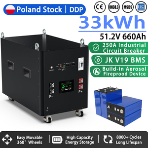 Europe Stock Split Stackable 8000+ Cycle Life <b>48V</b> 51.2V 660Ah LiFePO4 <b>Battery</b> JK V19 BMS 33kWh Home Energy Storage System - Product Image 1