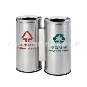 <span class=keywords><strong>Cubo</strong></span> de <span class=keywords><strong>Basura</strong></span> de <span class=keywords><strong>Doble</strong></span> Compartimento para Reciclaje, Sin Tapa y con Cubos Interiores Extraíbles, Plateado - Product Image 4