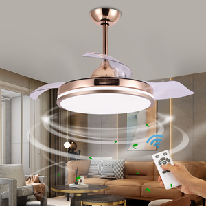 พัดลมเพดานแบบมีมอเตอร์ รุ่น BaoShan Modern Indoor Living Room ขนาด 36/42 นิ้ว ใบพัดแบบยืดหดได้ พร้อมรีโมทคอนโทรล ไฟ LED ปรับความสว่างได้ รุ่น DS1121-36 ดีไซน์ทันสมัย - Product Image 1