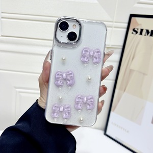 Per 17promax & per 11 custodia in TPU con fiocco glitterato antiurto con impugnatura per telefono 3D Design trasparente e personalità - Product Image 2