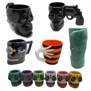Tazas de café de cerámica con forma de gato rosa, cara y Oreja doradas - Product Image 6