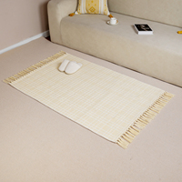 Modern Hand Jacquard Woven Boho Runner Rugs Non-Slip Washable Floor Mats for Home Camping & Travel