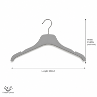 16 Cintres en plastique détachables avec revêtement en caoutchouc et logo personnalisé pour présentation en magasin de vêtements et suspendre sacs, manteaux, costumes, chemises