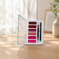 Palette de rouges à lèvres minéraux mats de luxe imperméables de haute qualité OEM en gros avec pinceau et crème contour des lèvres