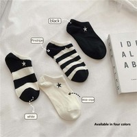 Chaussettes courtes pour femmes personnalisées en coton peigné, broderie étoile invisible, avec design personnalisé du corps et du bordure, couleur au choix, collection automne
