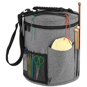 Bolsa Redonda para Hilos, Bolsa de Almacenamiento de Hilos Hecha a Mano para Ovillos de Lana, Bolsa de Almacenamiento para Ganchillo, Portátil y Multiusos - Product Image 3