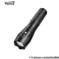 Lampe torche tactique Flintronic 2 pièces, 2000 lumens, étanche, zoomable, 5 modes, super lumineuse, pour le camping et les situations d'urgence