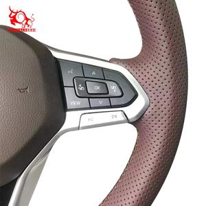 Cubierta para <span class=keywords><strong>volante</strong></span> de <span class=keywords><strong>coche</strong></span>, producto de <span class=keywords><strong>Amazon</strong></span>, color marrón, para ololkswagen Iuuuzz marmarok ololf State estado Assat T-Ross iiguan Etta - Product Image 2
