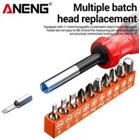 Destornillador Digital Inteligente ANENG B21 con Detector de Voltaje, Detección de Cable Neutro y Fase NCV, 11 en 1 con Puntas Intercambiables Recargables