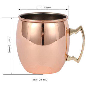 Mug Moscow Mule en cuivre martelé de 16 oz, artisanal, de qualité supérieure, pour cocktails, idéal pour la maison et l'hôtellerie - Product Image 5