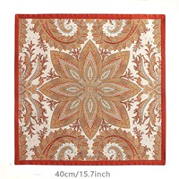 Serviette carrée en coton et lin personnalisable avec impression numérique, 40x40cm, motif floral bohème, réutilisable, pour mariage, fête, décoration de table