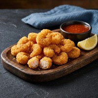 Snack de Camarones Congelados Gold Object, Camarones Crujientes Empanizados, Camarones Tipo Palomitas, Aperitivo de Mariscos Certificado BRC Halal para Catering y Hogar