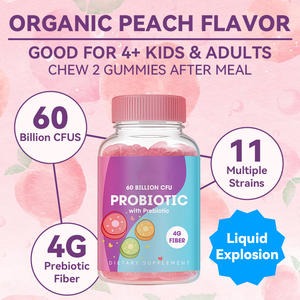 Bonbons gélifiés probiotiques et prébiotiques à croquer, sans sucre, à base de pectine, pour la santé digestive des adultes, marque privée OEM/ODM, 60 unités - Product Image 5