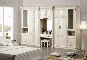 Armoires de chambre à coucher personnalisées de style européen, armoires d'angle à portes coulissantes - Product Image 5