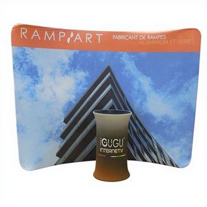 अनुकूलन योग्य 8 फीट फोल्डेबल पोर्टेबल घुमावदार तनाव कपड़े मीडिया दीवार एल्यूमीनियम मिश्र धातु प्रदर्शन के लिए - Product Image 1