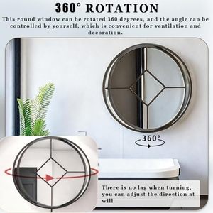 360 °   <span class=keywords><strong>Finestra</strong></span> Girevole per Capanno, Ricambio Rotondo in Lega di Alluminio per Casetta da Giardino e Casa, Oblò Circolare Durevole - Product Image 2