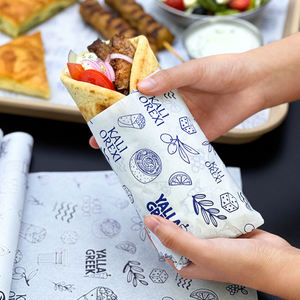 Papier <span class=keywords><strong>d</strong></span>'emballage pour sandwichs, hamburgers et nuggets de poulet, biodégradable, écologique, jetable, résistant à la graisse, en gros sur mesure - Product Image 6