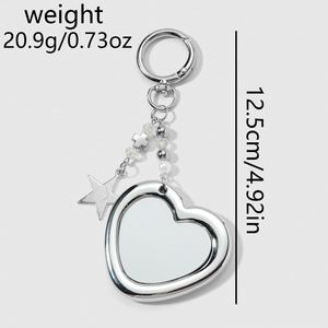 New Y2K Simple Versatile Exquisite Multi-Color CCB Zinc Alloy 3D Star Heart Cloud Glass <b>Mirror</b> Eco-Friendly Durable DIY Keychain - Product Image 6