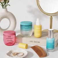 Ensemble d'emballages cosmétiques en verre de haute qualité à fond rond et épaule plate, flacon de sérum 50 ml, pot de crème corporelle 250 ml, vente en gros
