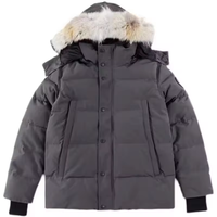 Veste d'hiver pour homme en duvet, style classique personnalisé, de haute qualité, coupe-vent et chaude, véritable fourrure de loup